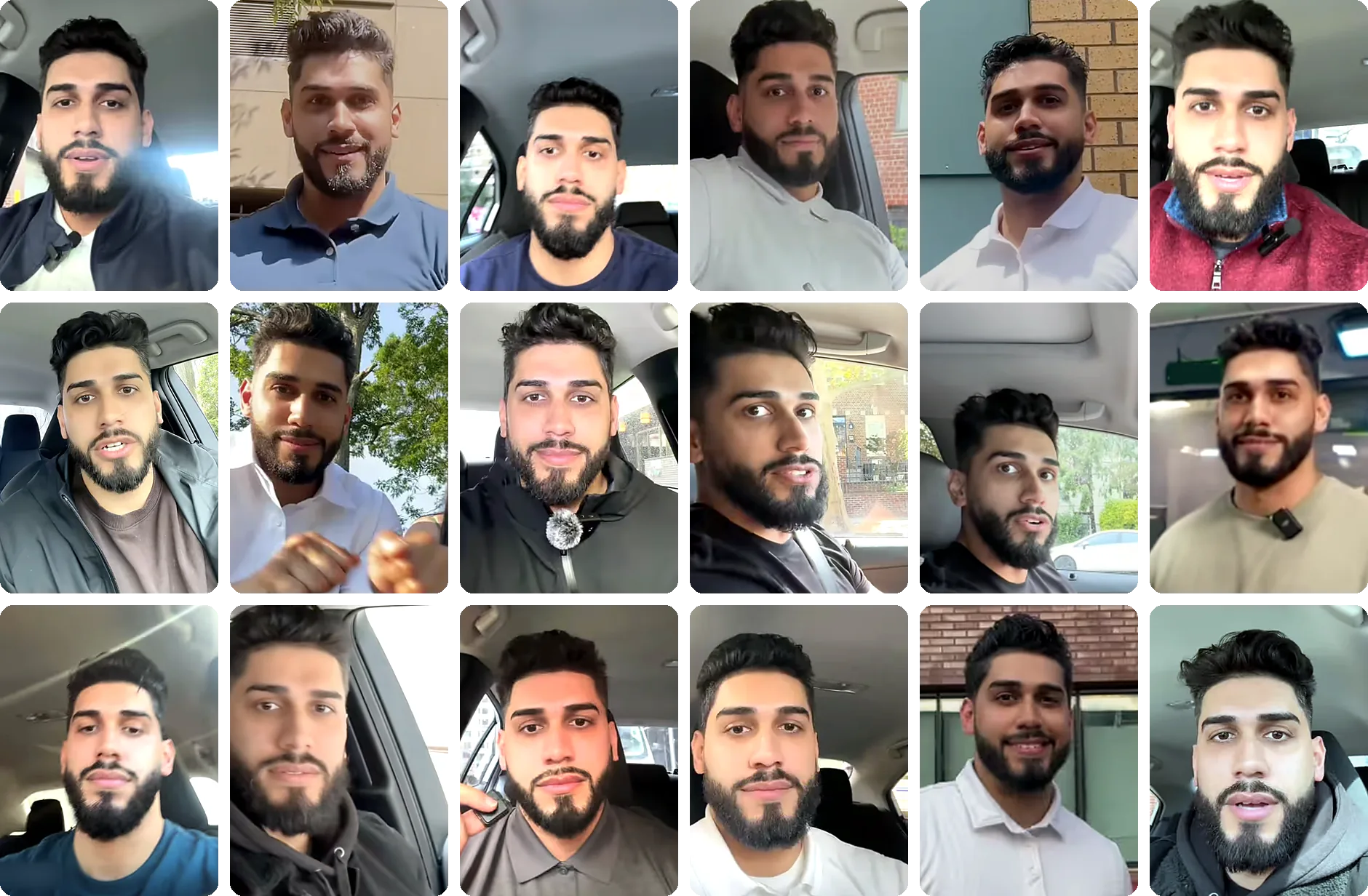Eighteen of Alberto's daily talking head videos, filmed in his car and around Gramercy Driving