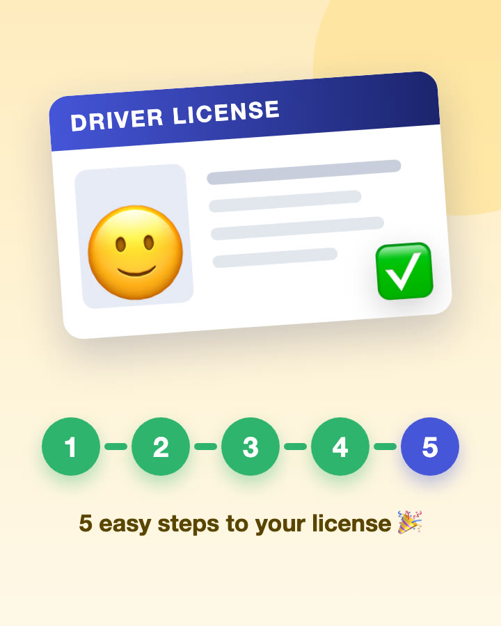 A driver license card and the 5 steps to get it